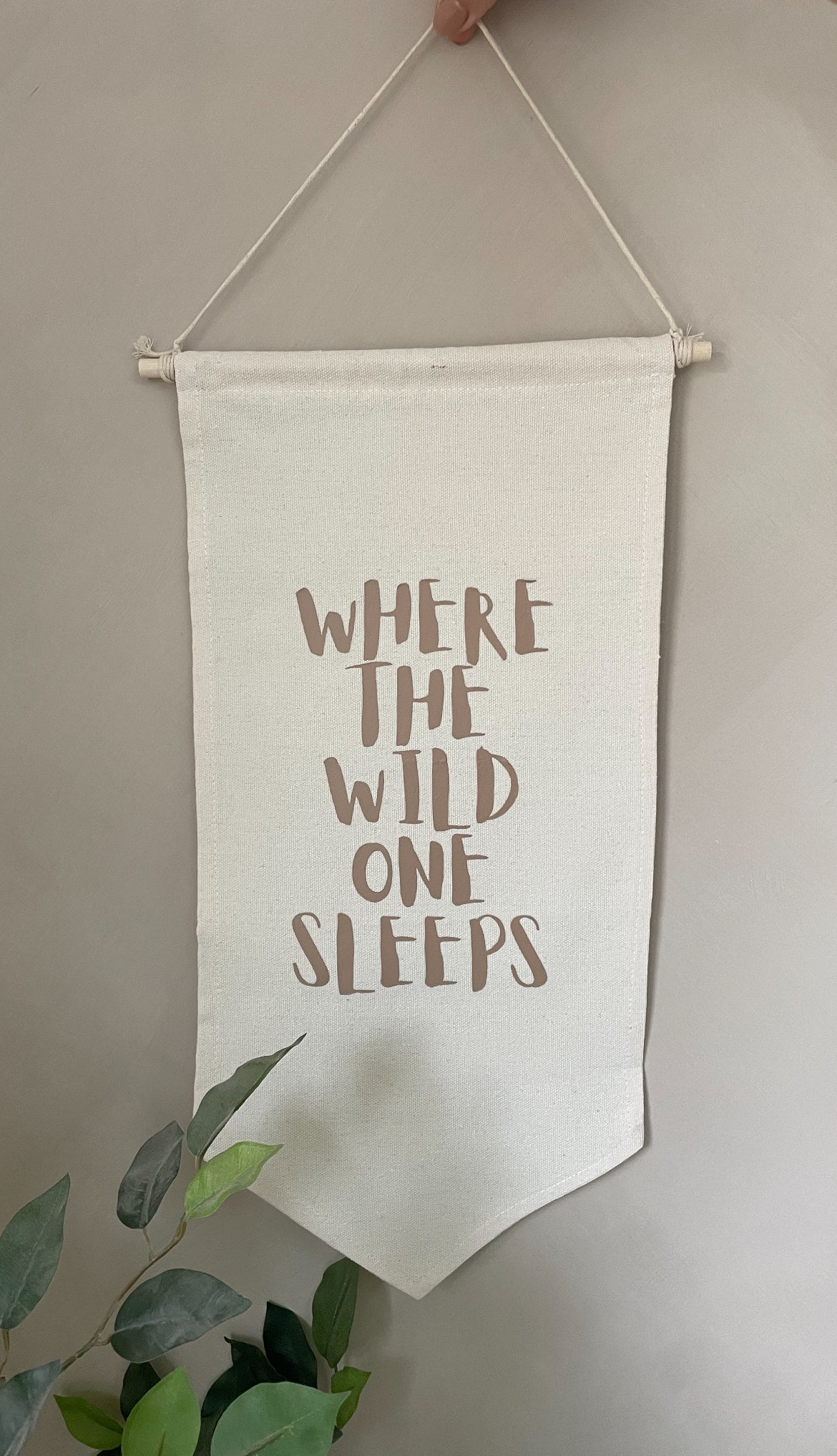 cotton wall hanging where the wild one sleeps