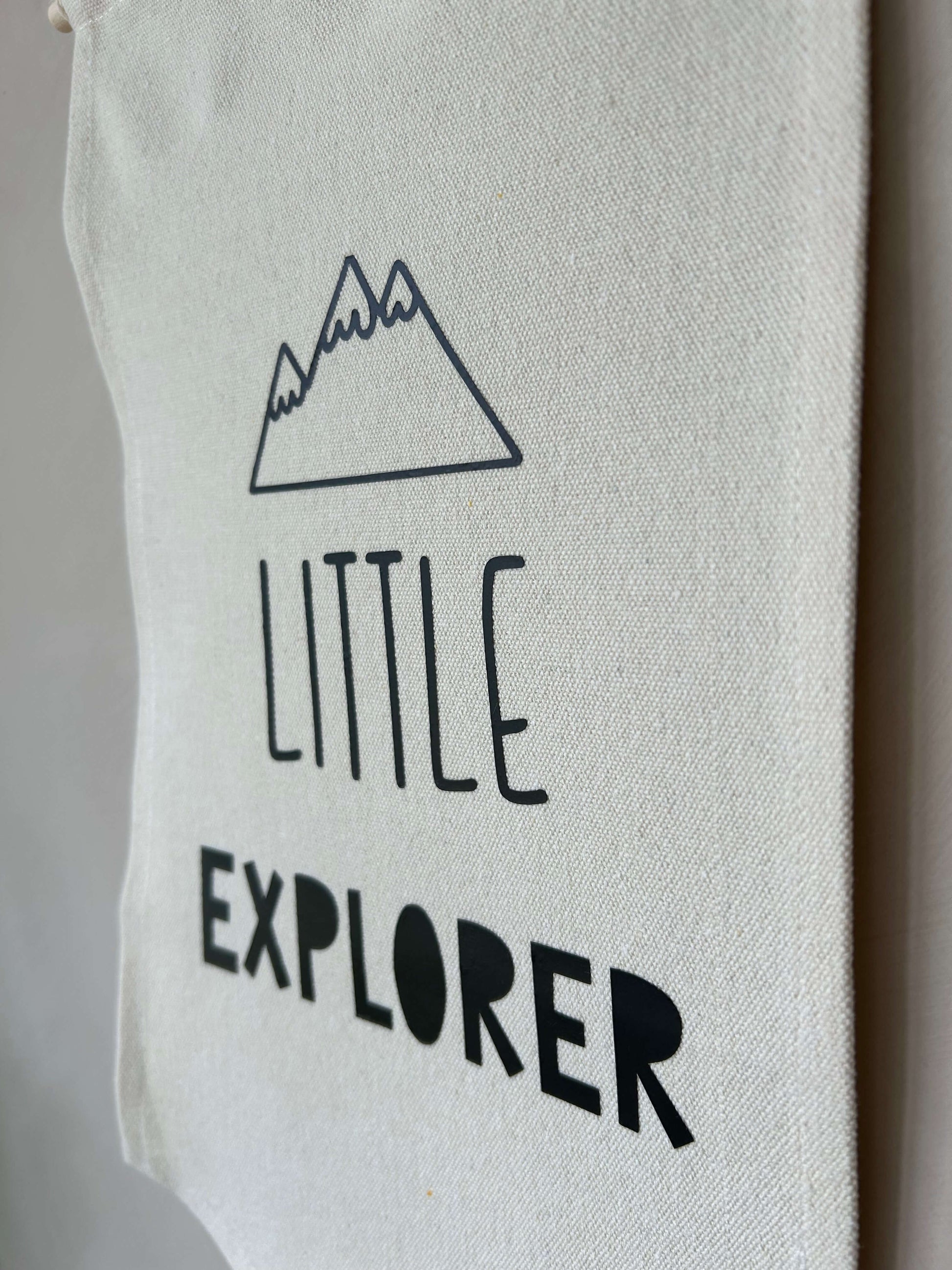 Cotton wall hanging with my little explorer on it