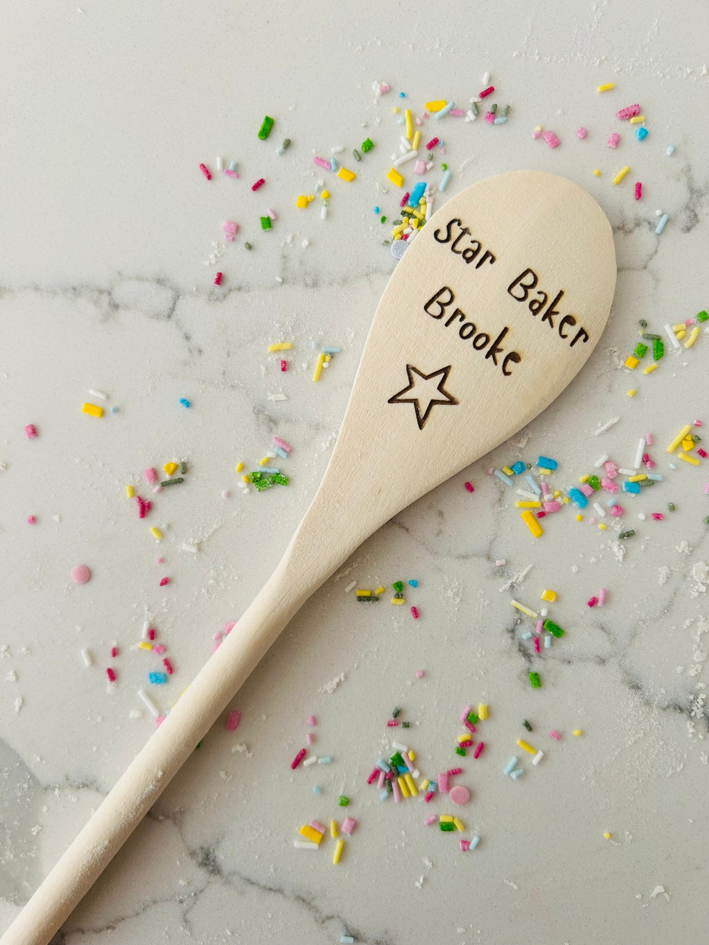 Star baker personalised wooden spoon